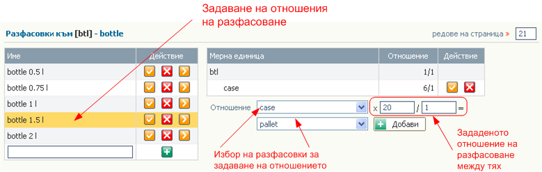 Въвеждане/Редактиране на схеми за разфасовка