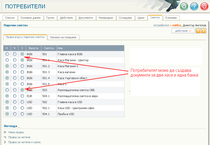 Парични сметки за потребител