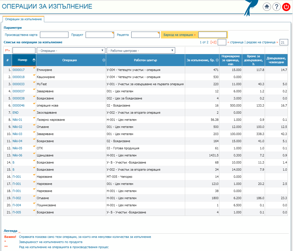 Операции за изпълнение